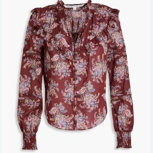 Veronica Beard Burgundy Paisley Blouse